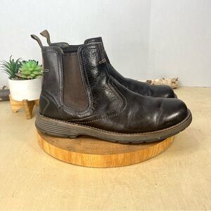 Merrell Realm Chelsea Boots Men’s 11 Brown Leather Pull-On Ankle Vibram Sole